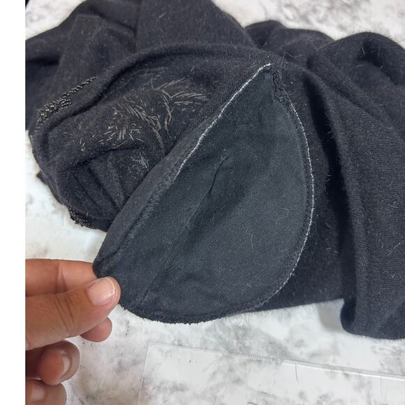 VTG Nordstrom Point Of View Angora Rabbits Hair Wool Sweater S Floral Bead Blk - Picture 6 of 7